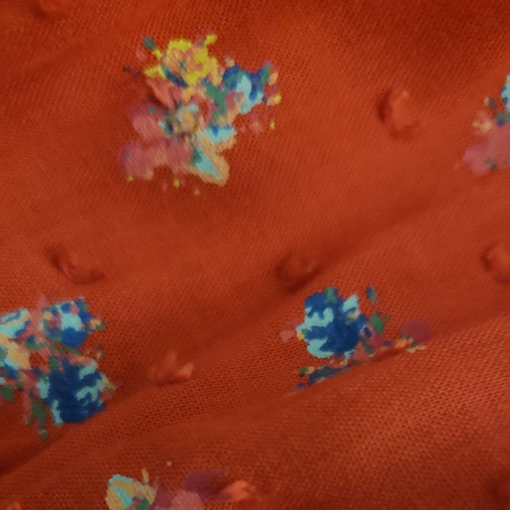 Gap Red Patterned Boho Blouse (Euc) - image 3